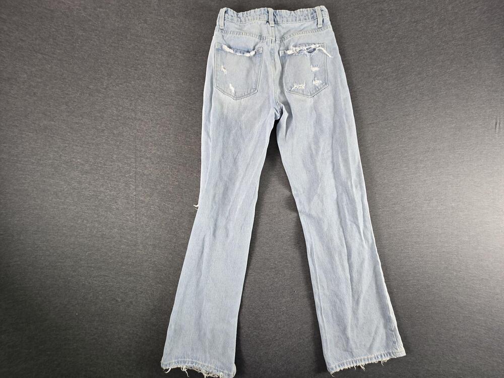 Vervet Blue Jeans Womens 26 Light Wash High Rise Distressed Bootcut Denim Pants - Picture 7 of 9